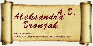 Aleksandra Dronjak vizit kartica
